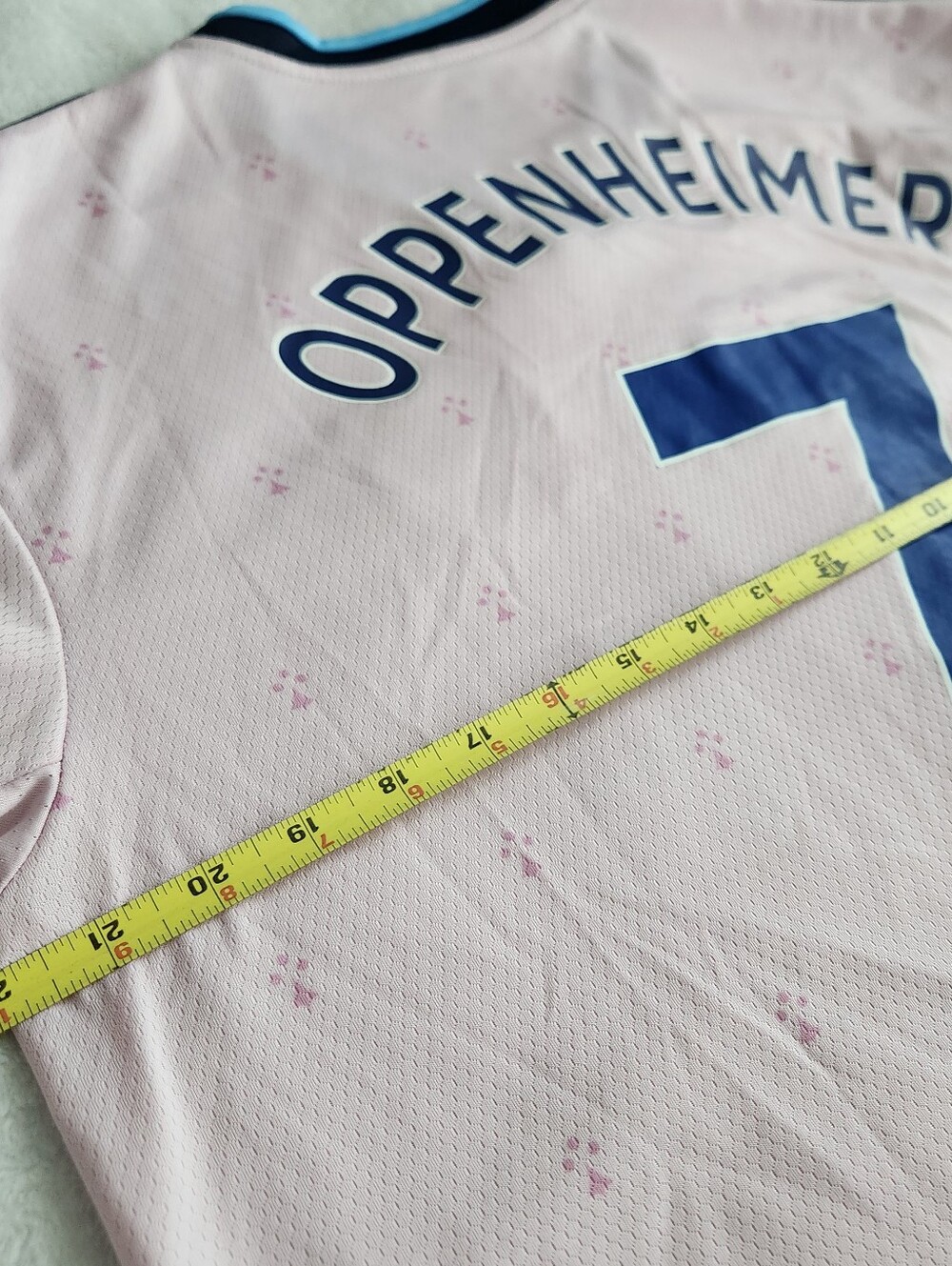 Mens Arsenal FC Oppenheimer #7 Soccer Jersey Third Kit Adidas Pink RARE! EXC CON - Picture 9 of 12